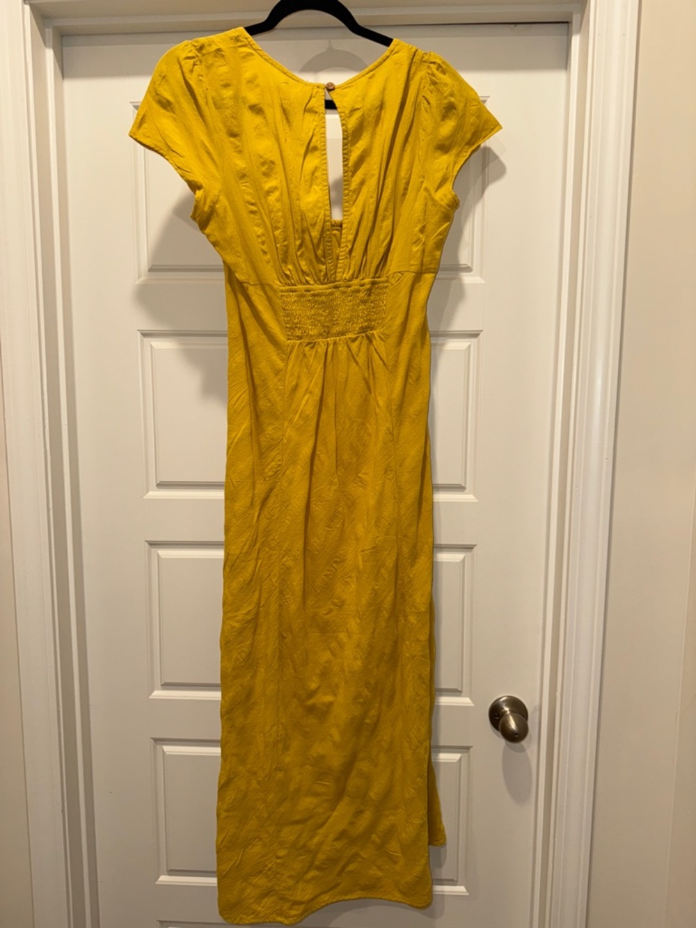 Free People Mustard Yellow Midi Dress with Tie Front - Picture 3 of 3